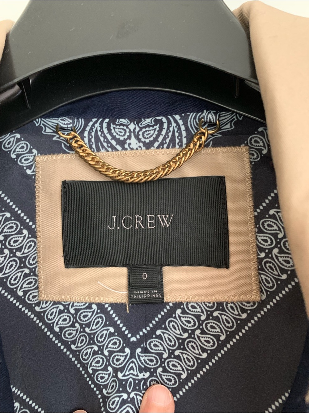 JCrew Striped Cotton Trench, 0, Tan - Picture 15 of 16